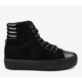 Adidași negri pe platforma pentru femei TL-53 negru 2