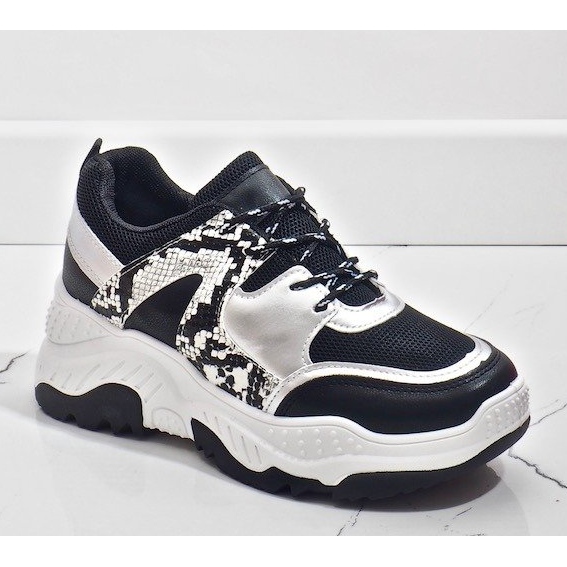 Pantofi sport negri de șarpe A88-56 negru 1
