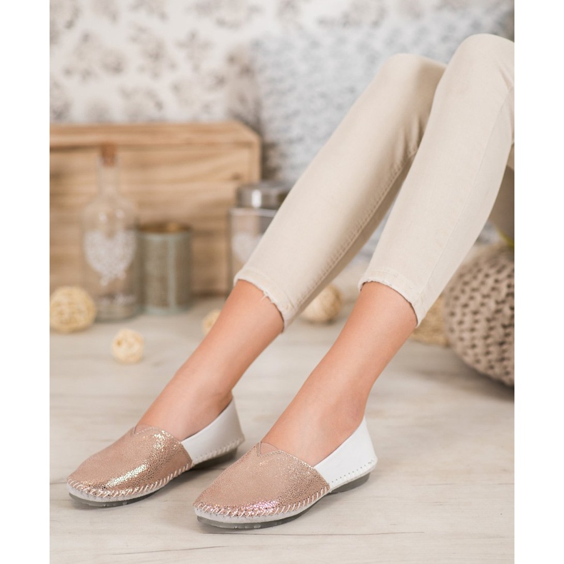 Slipon din piele VINCEZA alb galben 1 Slipon din piele VINCEZA alb galben 1