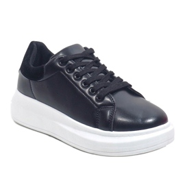 Adidași negri cu talpă groasă 7935-SP negru 1