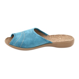 Papuci de damă Cork Befado 254D010 albastru 2