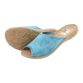 Papuci de damă Cork Befado 254D010 albastru 4