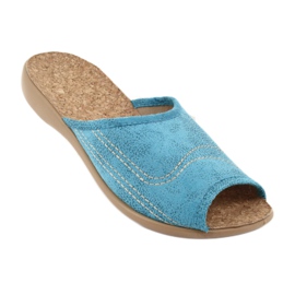 Papuci de damă Cork Befado 254D010 albastru 1