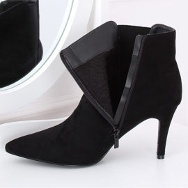 Cizme Chelsea negre de piele de căprioară negru TX-1852 Negru 2