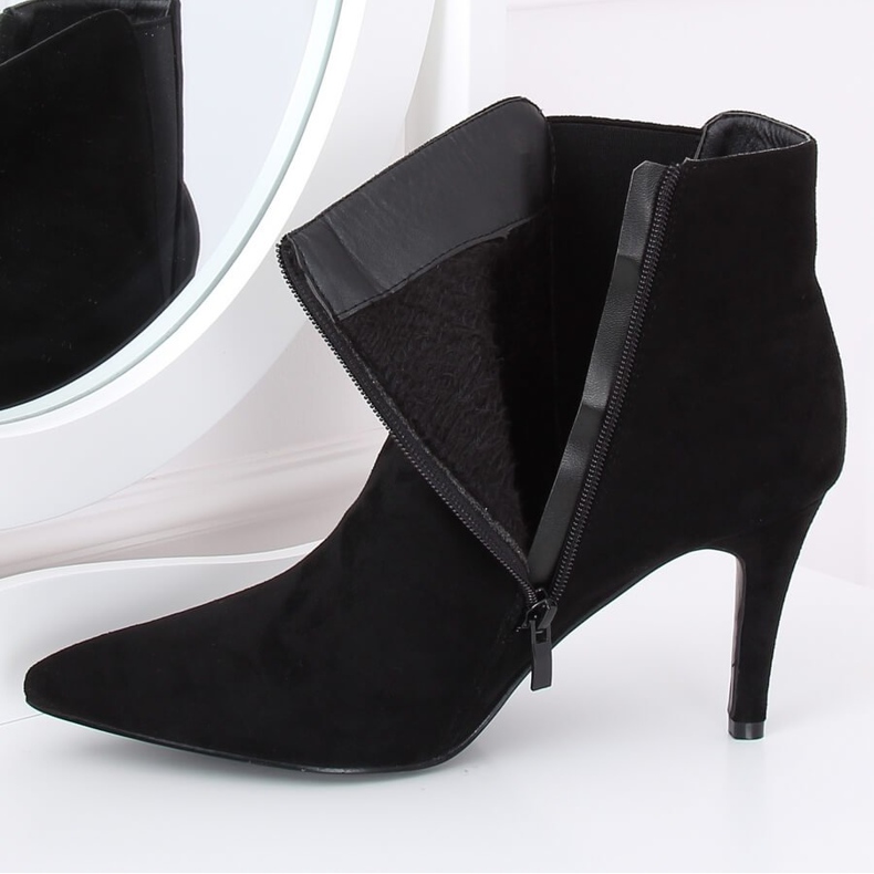 Cizme Chelsea negre de piele de căprioară negru TX-1852 Negru 2