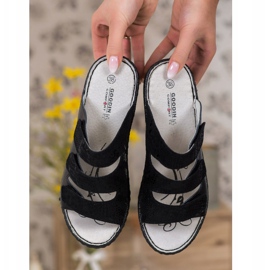 Goodin Papuci din piele neagră negru 1