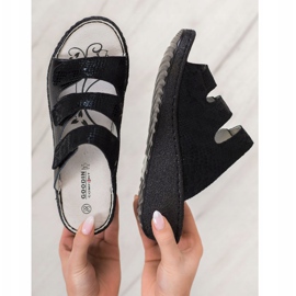 Goodin Papuci din piele neagră negru 2