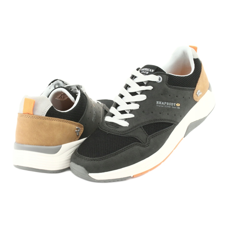 Pantofi sport bărbați negri American Club RH19 negru 4