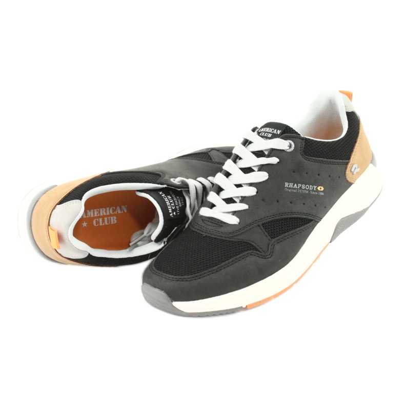 Pantofi sport bărbați negri American Club RH19 negru 3