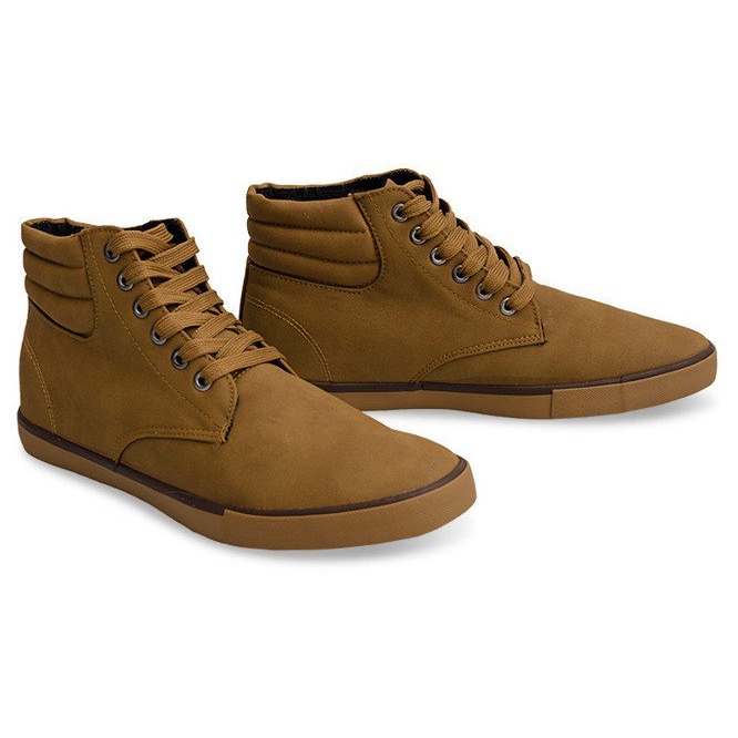 Adidași înalte elegant Y034 Camel maro 2
