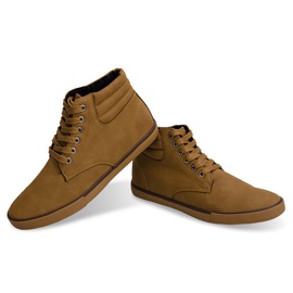 Adidași înalte elegant Y034 Camel maro 3