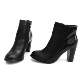 Cizme pentru glezne lăcuite F034 Negru 1