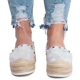 Espadrile de argint pe pană Glam gri 1
