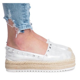 Espadrile de argint pe pană Glam gri 3