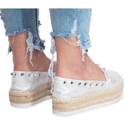 Espadrile de argint pe pană Glam gri 4