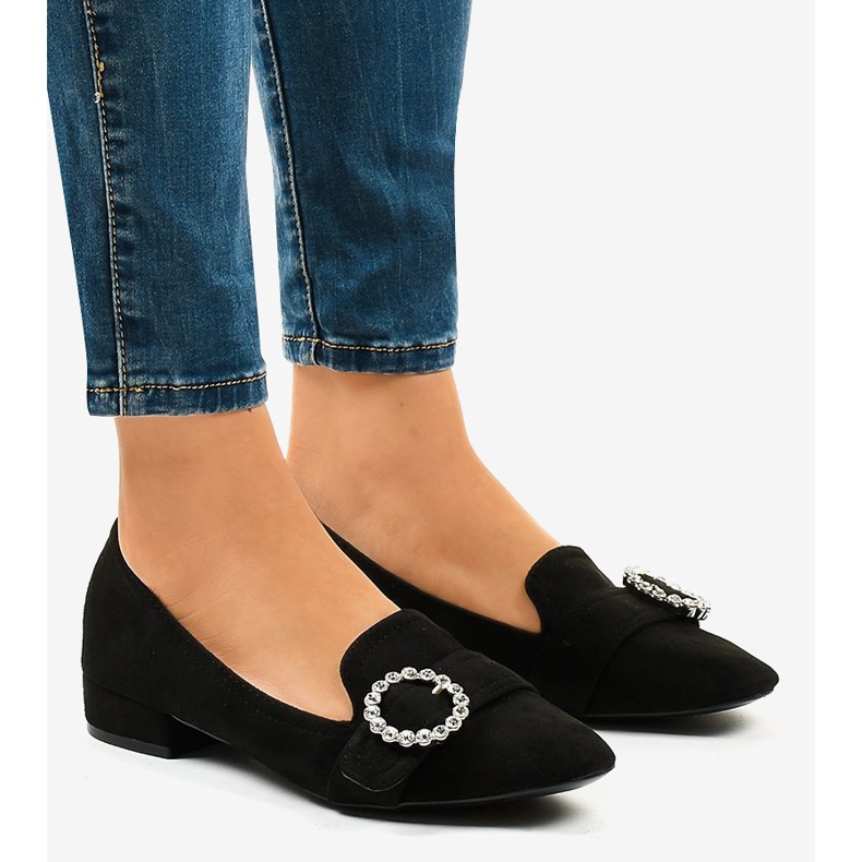 Tocuri înalte din piele intoarsa L419 negru 1