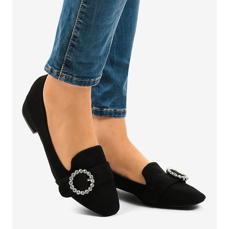 Tocuri înalte din piele intoarsa L419 negru 2