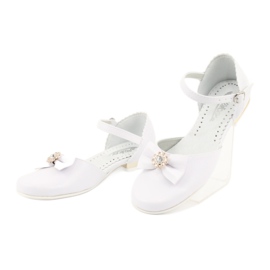 Balerini de comuniune pentru copii Miko white alb galben 3