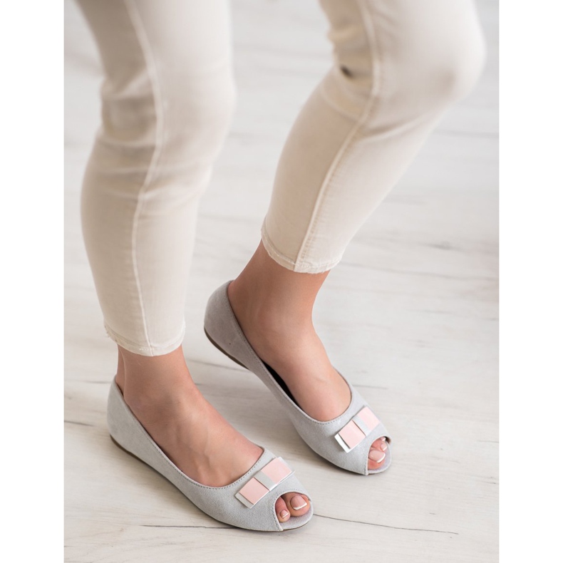 Vinceza Balerine Open Toe gri 1