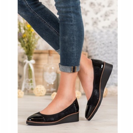 VINCEZA balerini cu toc negru multicolor 1