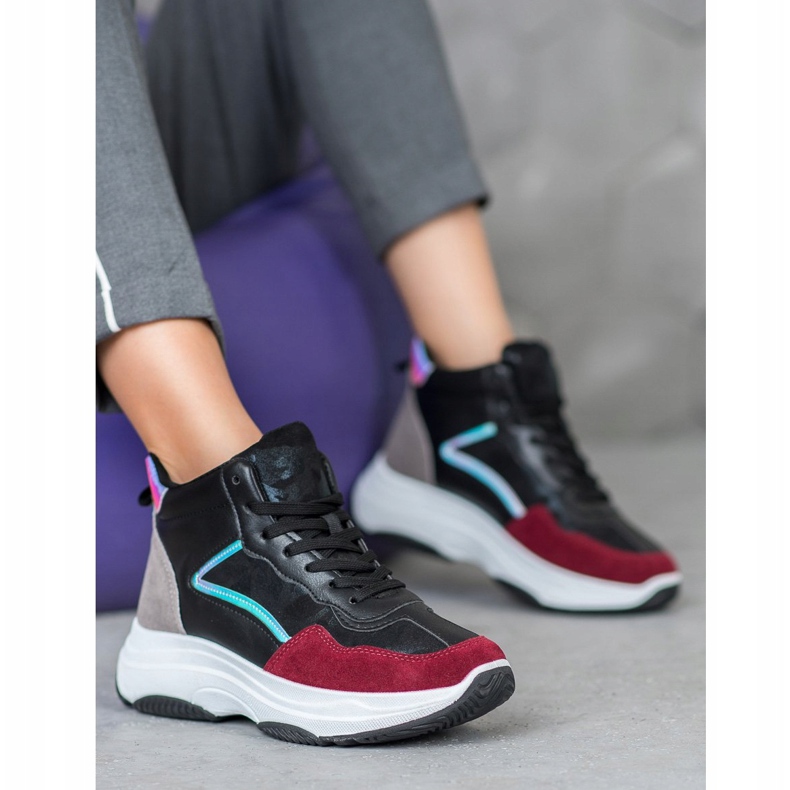 Ideal Shoes Cizme înalte pe platformă negru multicolor 1