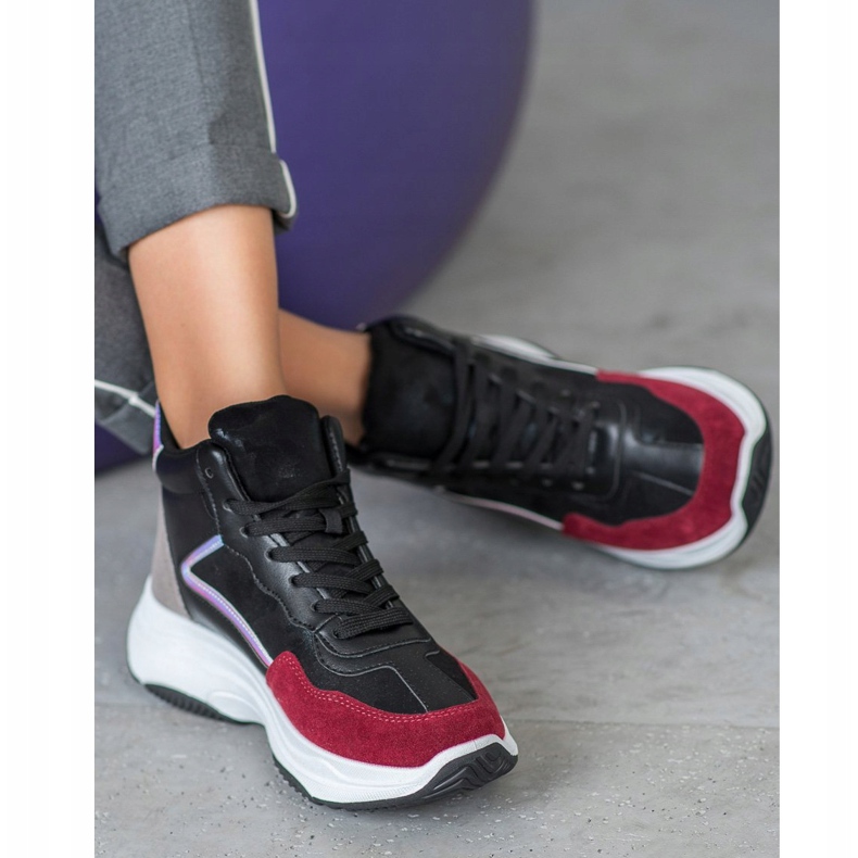 Ideal Shoes Cizme înalte pe platformă negru multicolor 2