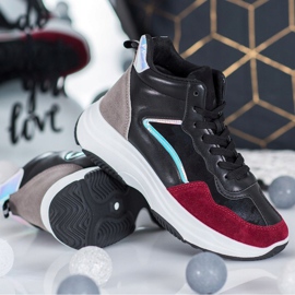 Ideal Shoes Cizme înalte pe platformă negru multicolor 3