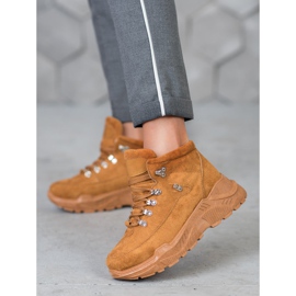 Queentina Adidași din piele de căprioară maro 2