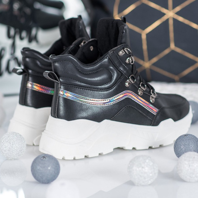 Ideal Shoes Ghete de moda negru 2