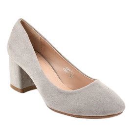 Pompe din piele de căprioară gri pe stâlpul FM1089 1