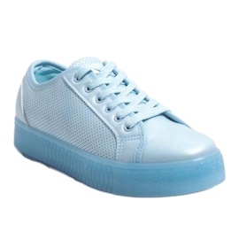 Adidași pentru femei cu creepers albastru F-2969 1