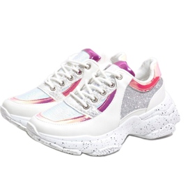 Adidași de sport albi cu HL-08 multicolor 1 Adidași de sport albi cu HL-08 multicolor 1