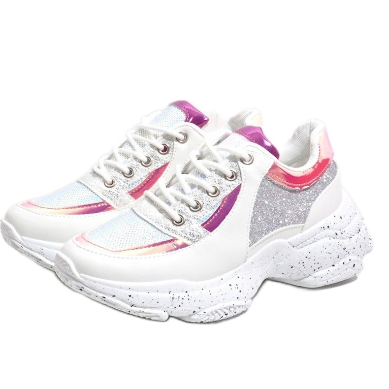 Adidași de sport albi cu HL-08 multicolor 1 Adidași de sport albi cu HL-08 multicolor 1