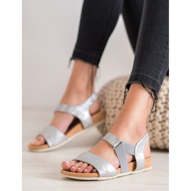 SHELOVET Sandale argintii confortabile gri 1