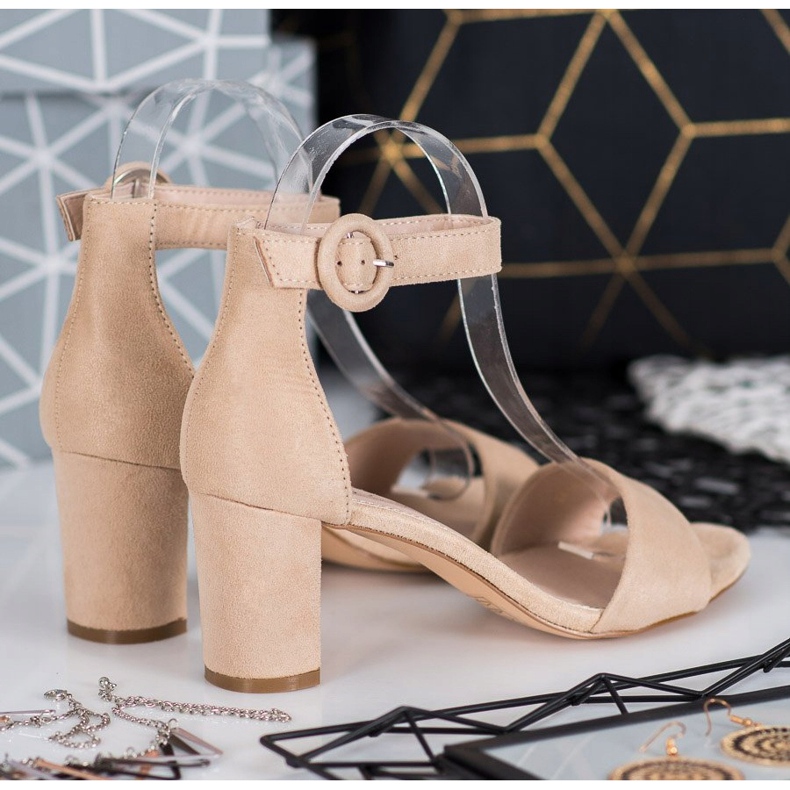 Evento Sandale clasice cu toc înalt maro 1