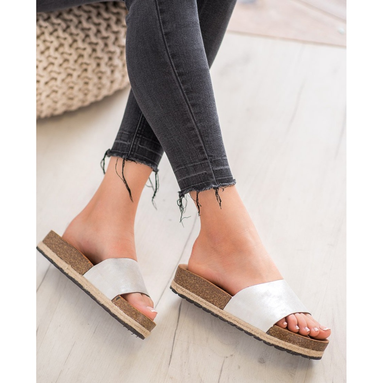 Goodin Papuci de argint la modă gri 1