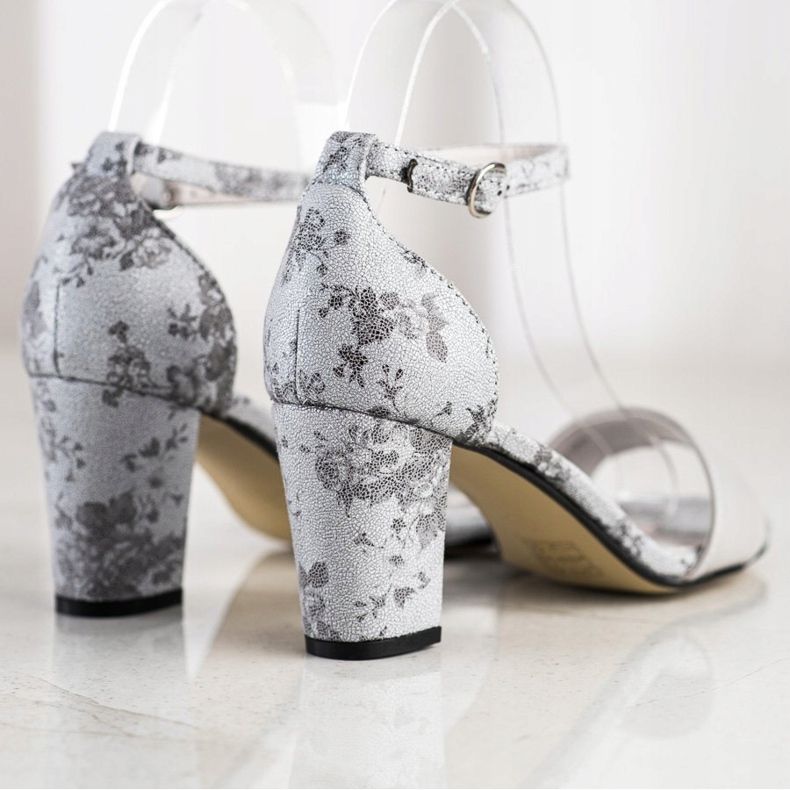 Goodin Sandale elegante cu dantelă gri 1 Goodin Sandale elegante cu dantelă gri 1