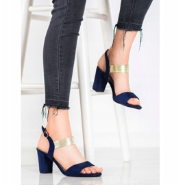 Filippo Sandale Cu O Curea De Aur albastru galben 1