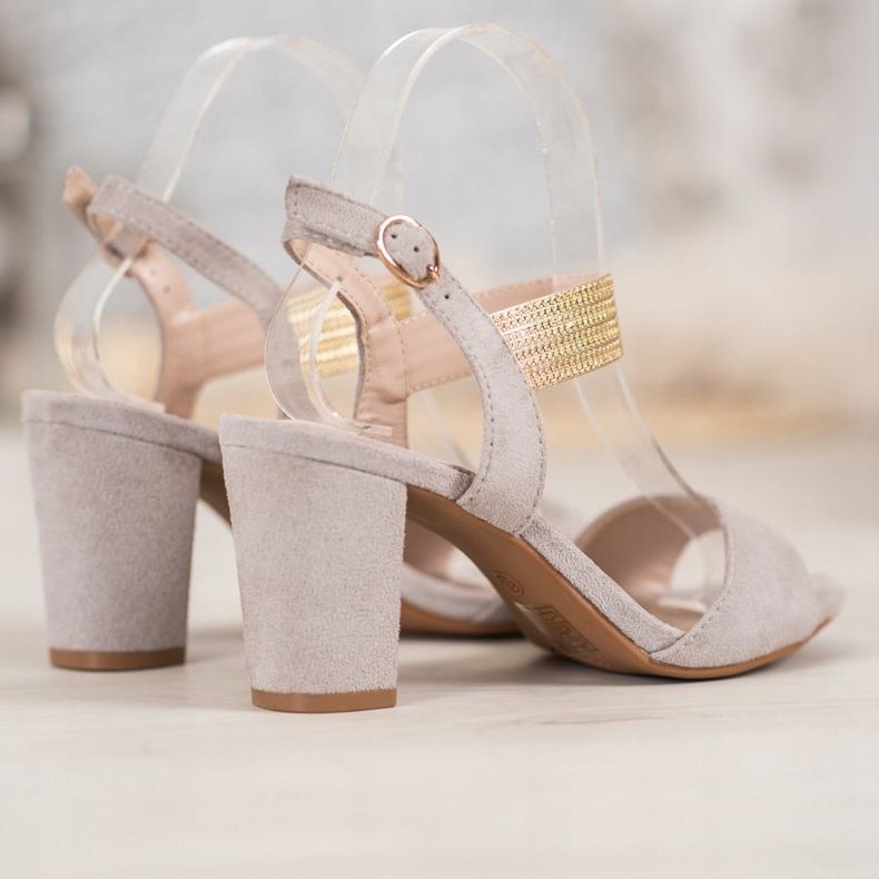 Filippo Sandale Cu O Curea De Aur gri galben 1