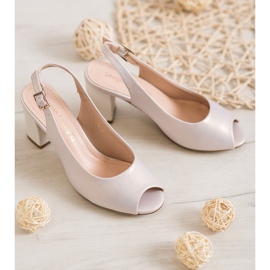 Sergio Leone Sandale elegante cu vârf deschis maro 1