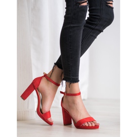 Goodin Sandale din piele de căprioară pe o bară roșu 1