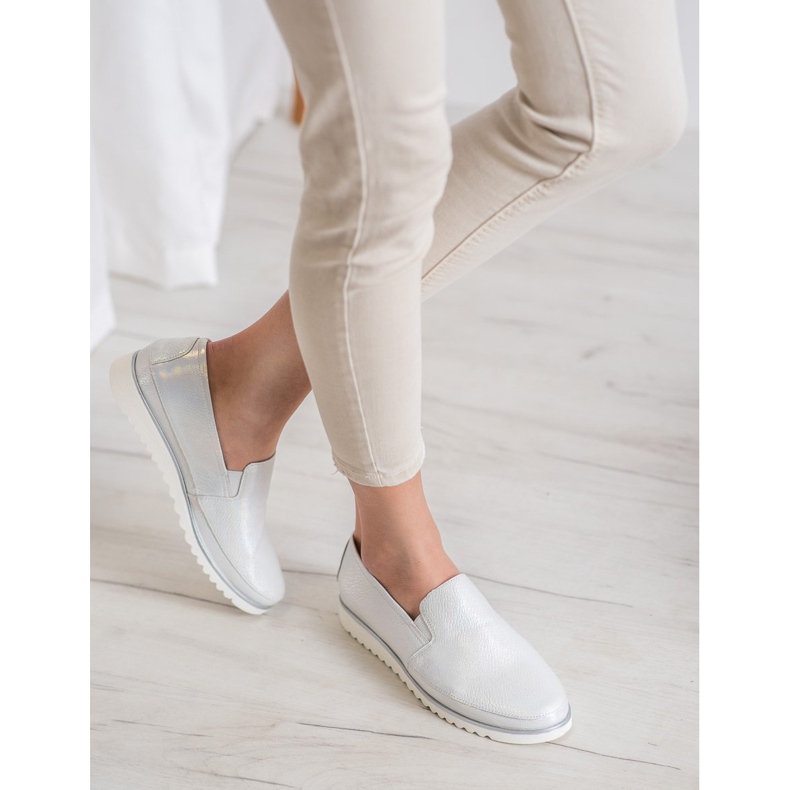 Sergio Leone Pantofi argintii gri 1