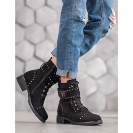 SDS Muncitori din piele de căprioară la modă negru 2