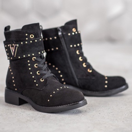 SDS Muncitori din piele de căprioară la modă negru 1