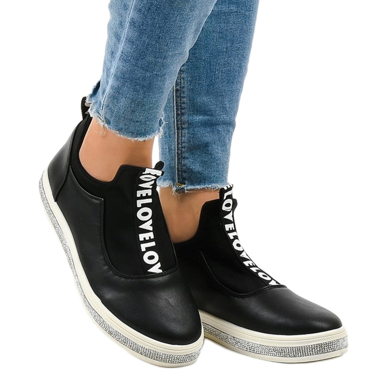 Adidași negri din lycra 1155-Y negru 1 Adidași negri din lycra 1155-Y negru 1