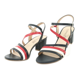 Sandale Caprice pantofi de damă 28304 alb roșu albastru marin 3