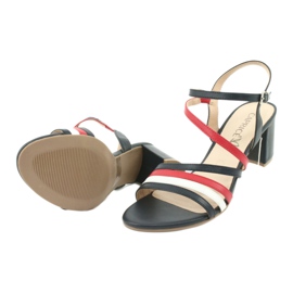 Sandale Caprice pantofi de damă 28304 alb roșu albastru marin 5