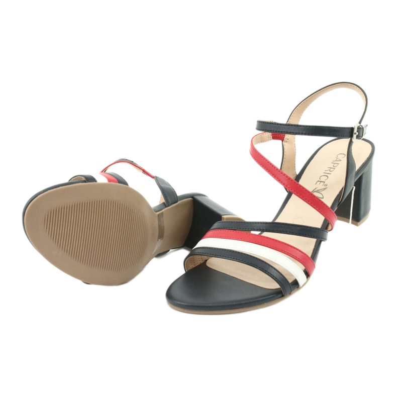 Sandale Caprice pantofi de damă 28304 alb roșu albastru marin 5