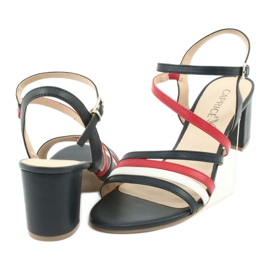 Sandale Caprice pantofi de damă 28304 alb roșu albastru marin 4