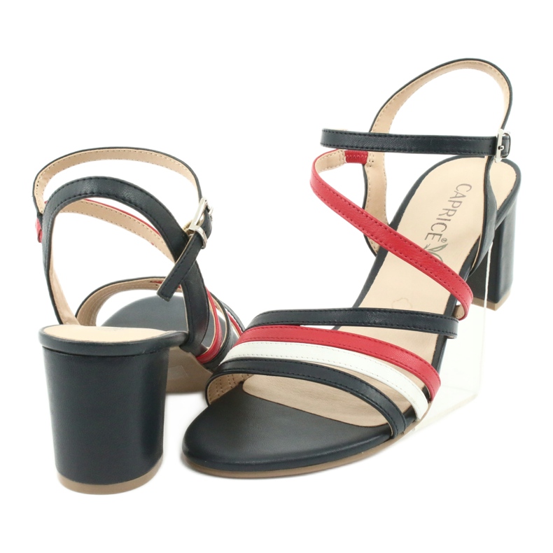 Sandale Caprice pantofi de damă 28304 alb roșu albastru marin 4